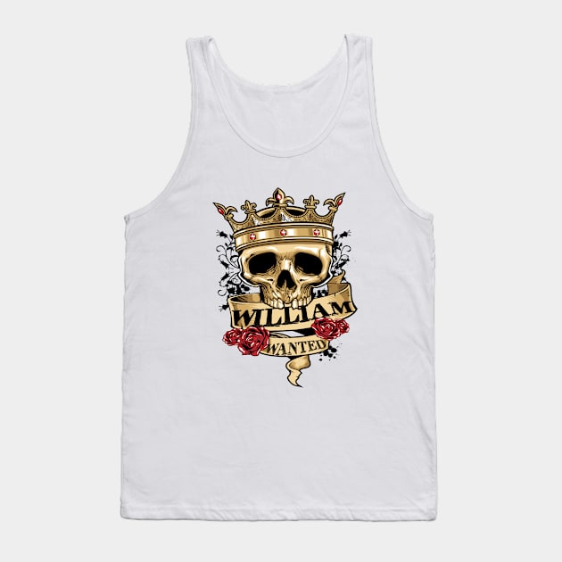 William Skull Wanted Tank Top by ProjectX23Red